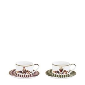 SET 2 TAZAS TE CON PLATO
