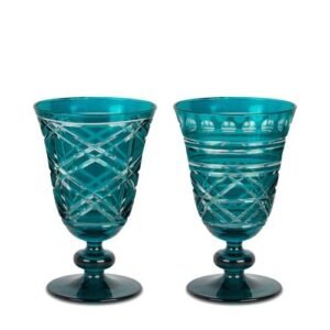 SET X 2 COPAS TALLADAS AZUL