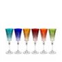 SET X 6 COPAS FLUT CRISTAL DE COLORES