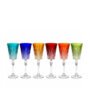 SET X 6 COPAS AGUA CRISTAL DE COLORES