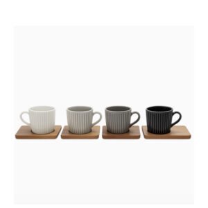 SET 4 TAZAS CAFÉ CON PLATO